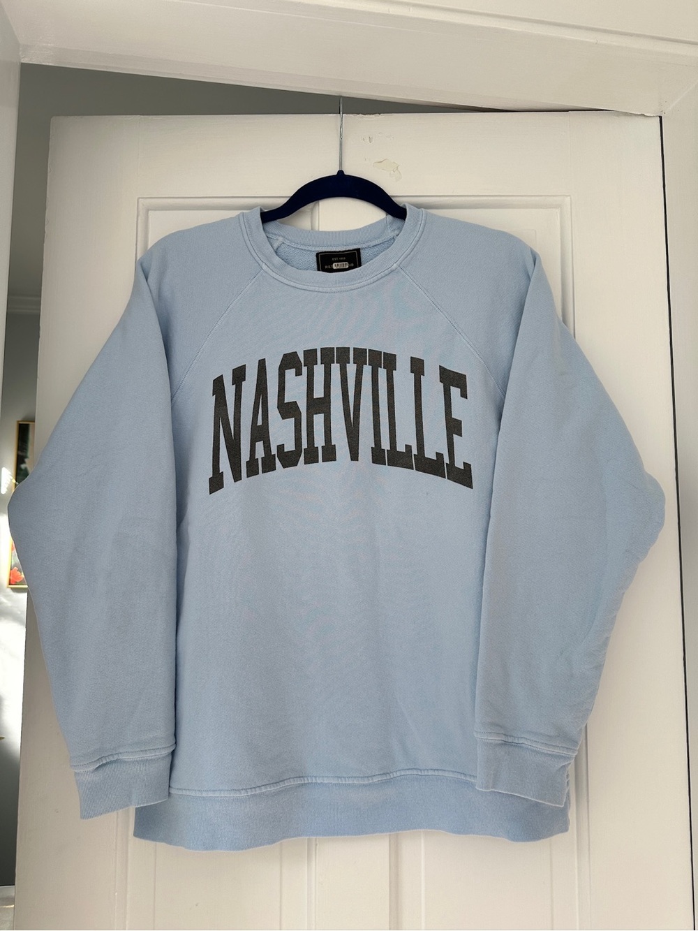 Original Retro Brand Nashville Light Blue Crewneck Sweatshirt in Size Small